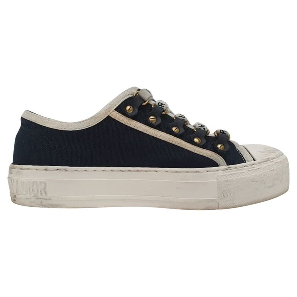 Dior Walk 'n' Dior Sneakers in Navy Blue Cotton